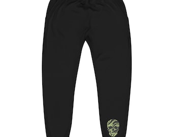 Unisex fleece sweatpants | Green skull