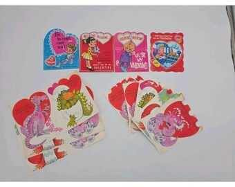 Vintage Valentine Cards Lot Of 16 for Ephemera Craft or Collector 1960s - 70s ?