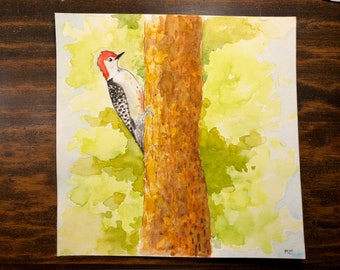 Woodpecker original watercolor