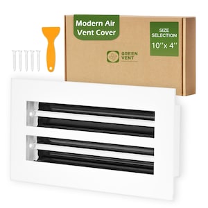 Linear Slot Diffuser 10x4, White Aluminum HVAC Vent Cover, Modern Wall Ceiling Register