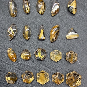 Natural Rutilated Quartz Pendant | Titanium Inclusions Crystal Necklace Charm | Brazil Origin