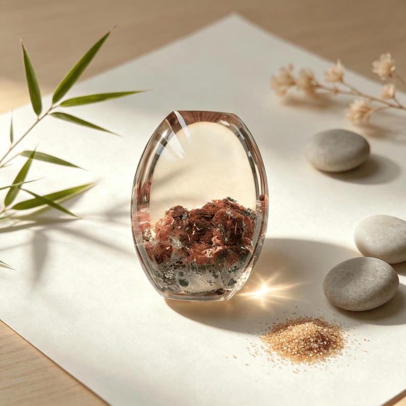 Natural Phantom Quartz Lodolite Pendant with Unique Landscape Inclusions, Clear Crystal Jewelry Gift for Her Meditation Stone image 1