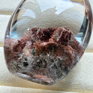 Natural Phantom Quartz Lodolite Pendant with Unique Landscape Inclusions, Clear Crystal Jewelry Gift for Her Meditation Stone image 5