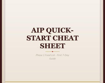 AIP snabbstartsblad | Fas 1 matlista första veckans guide | PDF-nedladdning