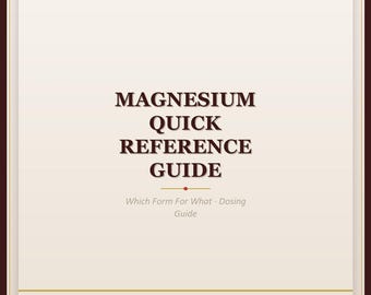 Snabbguide för magnesium | Vilken form för vilken doseringsguide Hjärtsömn | PDF