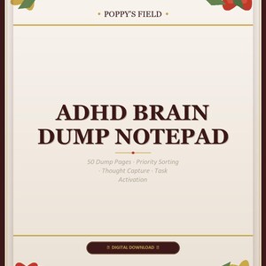 Notatnik z ADHD Brain Dump | 30 arkuszy zrzutu myśli z filtrem priorytetów | Kobiety neuroatypowe | Plik PDF do druku