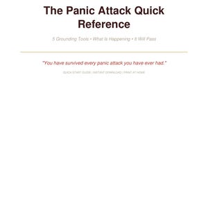 Panic Attack Quick Reference Card | Grounding Breathwork Calm Scripts | PDF Download image 3