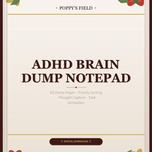 ADHD Brain Dump Anteckningsblock | Prioriteringssortering, Tankefångst (digital nedladdning)