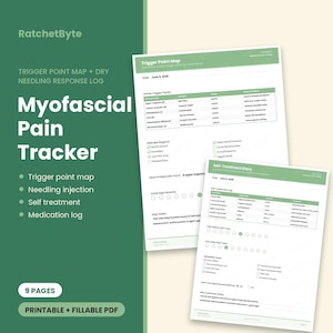 Myofascial Pain Tracker, Trigger Point Map, Dry Needling Response Log (PDF Download)