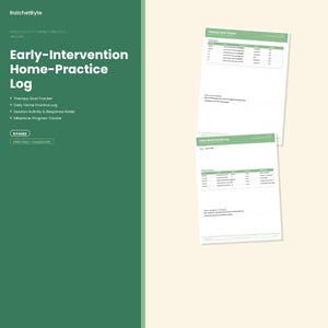 早期介入家庭練習記録、言語療法・作業療法・理学療法トラッカー（PDFダウンロード）