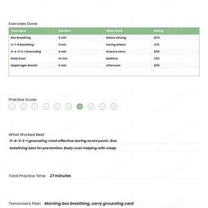 Panic Disorder Tracker, Panic Attack Log, Breathing Exercise Diary (PDF Download) image 7