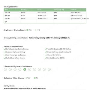 Narcolepsy Symptom Tracker, Sleep Diary, Cataplexy & Daytime Sleepiness Log (PDF Download) image 7