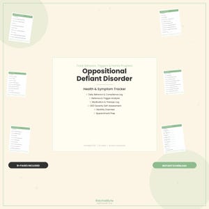 Rastreador de sintomas de TOD, registro de comportamento, diário de manejo parental (download em PDF)