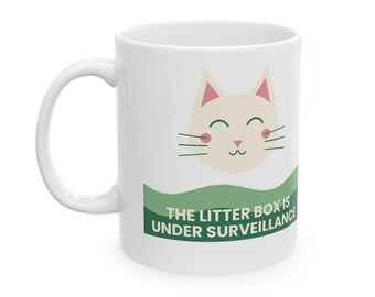 Cat Surveillance Mug, Funny Mom Coffee Cup, Cat Owner Gift