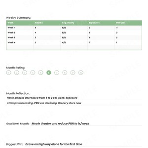 Panic Disorder Tracker, Panic Attack Log, Breathing Exercise Diary (PDF Download) image 8