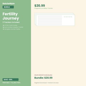 Fertility Journey Bundle, IVF Embryo Adoption Surrogacy Trackers (Digital Download)