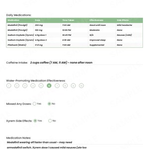Narcolepsy Symptom Tracker, Sleep Diary, Cataplexy & Daytime Sleepiness Log (PDF Download) image 6