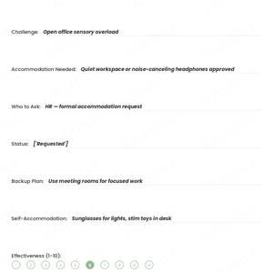 Autismus Selbstmanagement-Tracker, Sensorisches Tagebuch, Energiebudget Journal (PDF Download) Bild 8