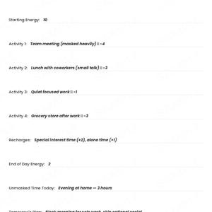 Autismus Selbstmanagement-Tracker, Sensorisches Tagebuch, Energiebudget Journal (PDF Download) Bild 4