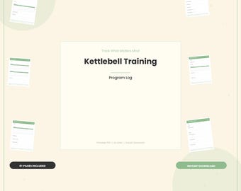 Kettlebell Training Log, Simple & Sinister Tracker, Swing Get-Up Journal (PDF Download)
