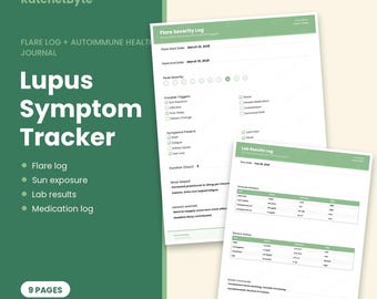 Lupus Symptom Tracker, Flare Log, Autoimmune Health Journal (PDF Download)