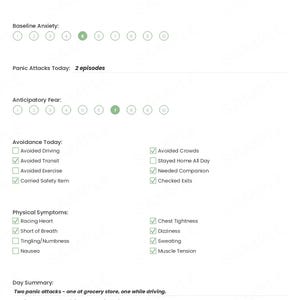 Panic Disorder Tracker, Panic Attack Log, Breathing Exercise Diary (PDF Download) image 2