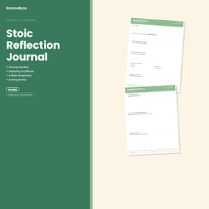 Stoic Daily Reflection Journal, Morning & Evening Prompts, Printable Mindfulness Habit Planner (PDF Download)