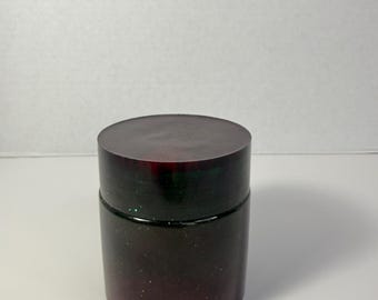 Red & Green Resin Keepsake Jar with Lid | Velours Ember Collection