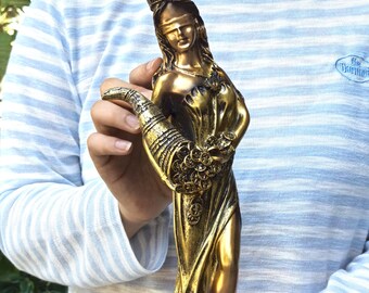 Vintage åldrad harts ögonbindel gudinna figurin skulptur heminredning