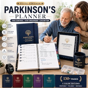 Parkinson's Planer, Psychiatrie-Planer, Medikationstagebuch, Pflegeplaner (ausfüllbares PDF)