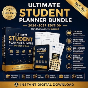 Ultimate Student Planner Bundle 2026-2027 | Academic GoodNotes PDF (Digital Download)| Study Planner