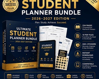 Ultimate Student Planner Bundle 2026-2027 | Academic GoodNotes PDF (Digital Download)| Study Planner