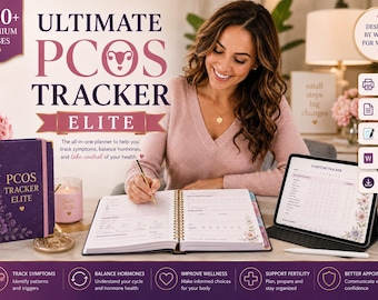 PCOS Tracker Elite | Symptom, Hormone, Fertility Planner (Printable PDF)