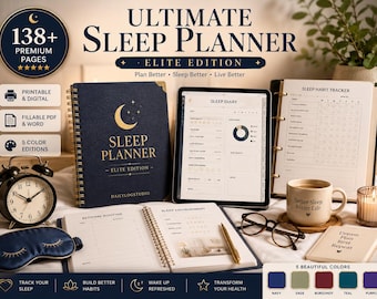 Ultimate Sleep Planner Elite Edition, Printable & Digital, Sleep Diary, Habit Tracker