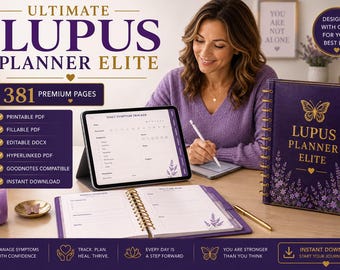 Lupus Planner Printable, Lupus Journal, Lupus Symptom Tracker, Chronic Illness Planner, Autoimmune Health Planner PDF, GoodNotes, planner