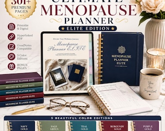 Menopause Planner, Symptom Tracker, Hormone Log, Hyperlinked PDF (Digital Download)