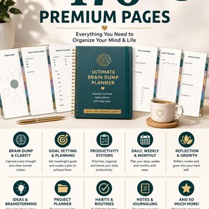 ADHD Brain Dump Planner | 176-Page Productivity Organizer (Printable + Digital) image 6