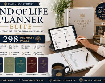 End of Life Planner Elite, Legacy Estate Planning Binder (Printable PDF)