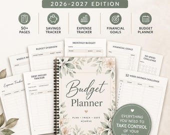 Budget Planner Bundle 2026-2027, Expense Savings Tracker (Printable PDF)