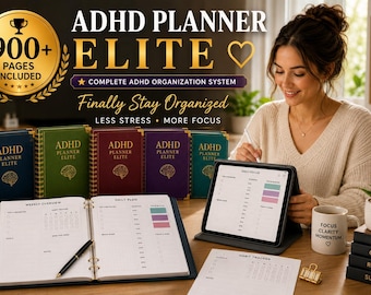 ADHD Planner Elite | Daily, Weekly, Meal Planners | Digital Download