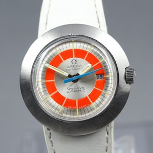Vintage Omega Geneve Dynamic Tool 102 Red Dial Automatic 30mm Womens Watch Japan