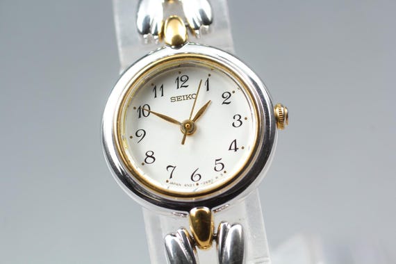 Vintage 2000 【N MINT】 Seiko Tisse 4N21-0740 Gold Roun… - Gem