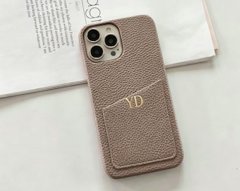 Funda tipo cartera con diseño de grano de lichi, ranura para tarjetas, funda para iPhone 17 Pro, carcasa delgada de media envoltura, funda protectora de cuero a prueba de golpes.
