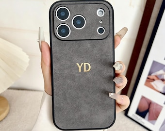 Coque pour iPhone avec prénom personnalisé, coque de style professionnel, coque de téléphone formelle minimale, coque cadeau d'entreprise personnalisée