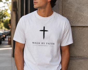 Walk By Faith Graphic Tee | Modern Christian Streetwear | Scripture Shirt