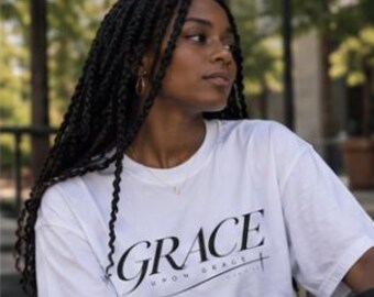 Grace Upon Grace Christian Shirt | John 1:16 Bible Verse Tee | Unisex Oversized Boxy T-Shirt