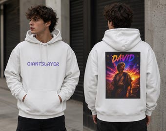 David Warrior Hoodie | Bible Story Graphic Pullover | Christian Apparel