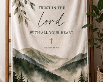 Proverbs 3:5 Blanket | Trust in the Lord Christian Throw | Faith Gift