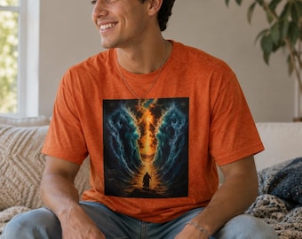 Camiseta con diseño de Moisés separando las aguas del Mar Rojo / Historia bíblica del Éxodo