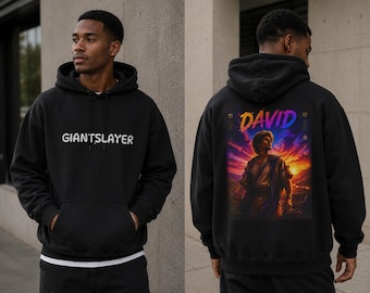 David Warrior Hoodie | Bible Story Graphic Pullover | Christian Apparel